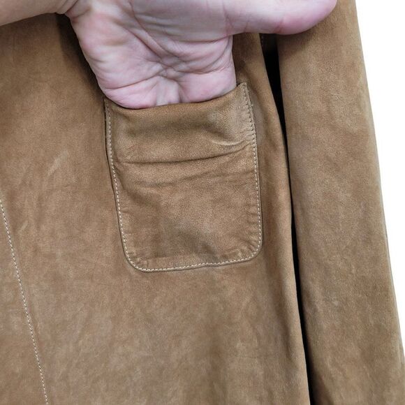 Mens Vintage 70's Jacket Leather Lightweight Reversible Western Rodeo Brown 3XT - Picture 15 of 17